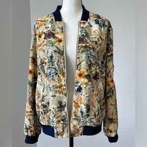 Philosophy Floral zippered bomber baseball jacket new with tags size large NWT